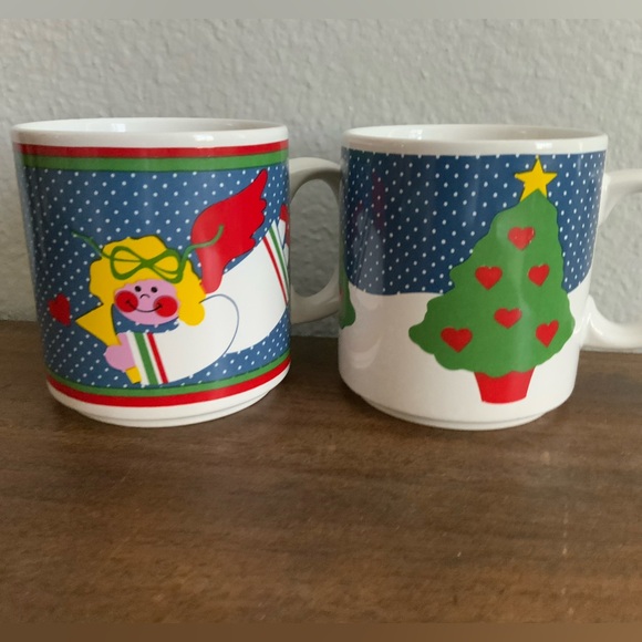 2 Vintage Christmas Grant Howard Ceramic Mugs - Picture 1 of 4
